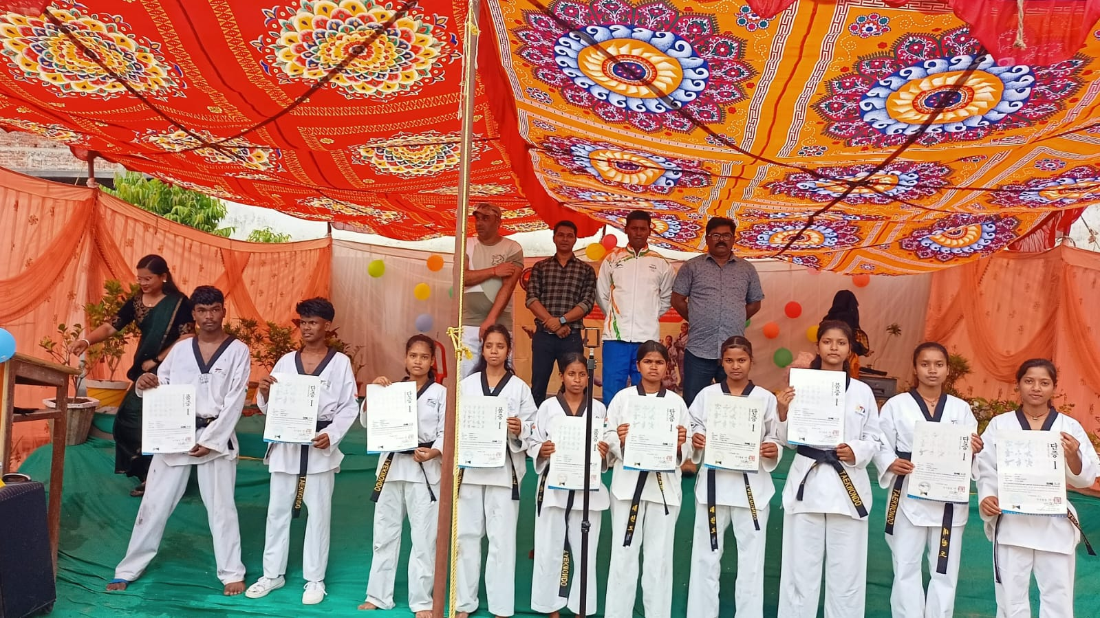 Taekwondo Athletes with Dan Grading Certificates