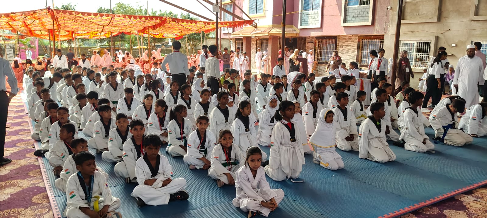 Taekwondo Students at a School Training Event